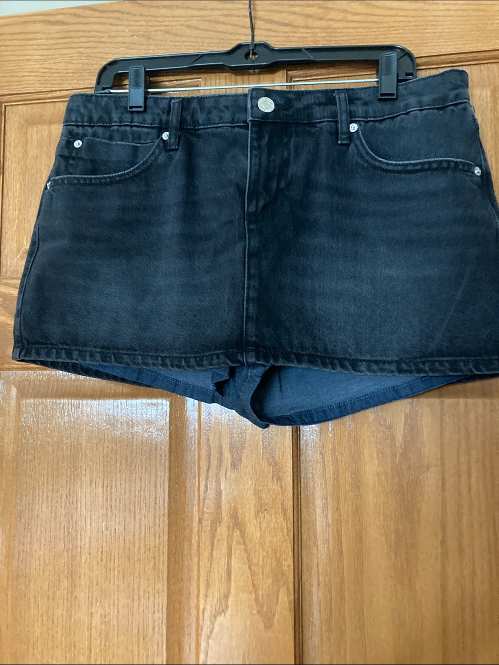 GarageWomens Black Denim Skorts Classic High-Rise Style